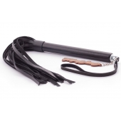 Черная кожаная плеть  Индиго  - 50 см. - Crazy Handmade - купить с доставкой в Волгодонске