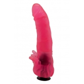 Розовая насадка для страпона с клиторальными лепестками - 18,5 см. - LOVETOY (А-Полимер) - купить с доставкой в Волгодонске