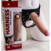 Реалистичный страпон Harness из трусиков и насадки-фаллоса - 18,5 см. - LOVETOY (А-Полимер) - купить с доставкой в Волгодонске