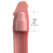 Телесная насадка-удлинитель 2 Inch Silicone X-tension with Strap - 20,3 см. - Pipedream - в Волгодонске купить с доставкой