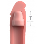 Телесная насадка-удлинитель 1 Inch Silicone X-tension - 17,8 см. - Pipedream - в Волгодонске купить с доставкой