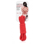 Красная хлопковая веревка для связывания - 3 м. - Lux Fetish - купить с доставкой в Волгодонске