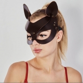 Коричневая кожаная маска  Кошечка - Sitabella - купить с доставкой в Волгодонске
