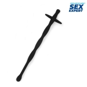 Черный силиконовый уретральный стимулятор - 15 см. - Sex Expert - купить с доставкой в Волгодонске
