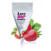 Съедобное согревающее массажное масло Love Me Tender Strawberry с ароматом клубники - 10 мл. - Love to Love - купить с доставкой в Волгодонске
