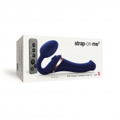 Синий безремневой страпон Multi Orgasm Size S с клиторальной стимуляцией - Strap-on-me - купить с доставкой в Волгодонске
