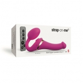 Ярко-розовый безремневой страпон Multi Orgasm Size S с клиторальной стимуляцией - Strap-on-me - купить с доставкой в Волгодонске