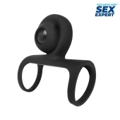 Черная вибронасадка на пенис Sex Expert - Sex Expert - в Волгодонске купить с доставкой