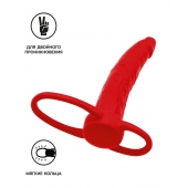 Красная насадка на пенис для двойного проникновения Black Red - 16,5 см. - ToyFa - купить с доставкой в Волгодонске