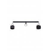 Черная распорка для ног с кожаными манжетами - Pecado - купить с доставкой в Волгодонске