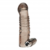 Дымчатая насадка на пенис с вибрацией  Vibrating Penis Enhancing Sleeve Extension - 13,3 см. - BlueLine - в Волгодонске купить с доставкой