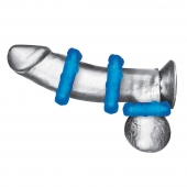 Комплект из трех голубых эрекционных колец 3-Pack Ribbed Rider Cock Ring Set - BlueLine - в Волгодонске купить с доставкой