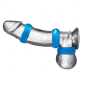Комплект из трех голубых колец для эрекции 3-Pack Nuts   Bolts Stretch Cock Ring Set - BlueLine - в Волгодонске купить с доставкой