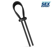 Черный ремень-лассо для усиления эрекции - Sex Expert - в Волгодонске купить с доставкой