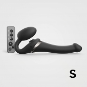 Черный безремневой страпон Multi Orgasm Size S с клиторальной стимуляцией - Strap-on-me - купить с доставкой в Волгодонске