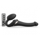 Черный безремневой страпон Multi Orgasm Size S с клиторальной стимуляцией - Strap-on-me - купить с доставкой в Волгодонске
