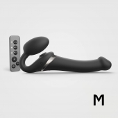 Черный безремневой страпон Multi Orgasm Size M с клиторальной стимуляцией - Strap-on-me - купить с доставкой в Волгодонске