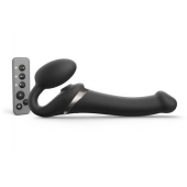 Черный безремневой страпон Multi Orgasm Size M с клиторальной стимуляцией - Strap-on-me - купить с доставкой в Волгодонске