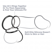Набор из трех черных эрекционных колец Silicone 3-Ring Stamina Set - Pipedream - в Волгодонске купить с доставкой