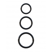 Набор из трех черных эрекционных колец Silicone 3-Ring Stamina Set - Pipedream - в Волгодонске купить с доставкой