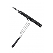 Черный кожаный ошейник-воротник с поводком - Pecado - купить с доставкой в Волгодонске