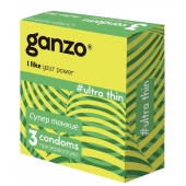 Ультратонкие презервативы Ganzo Ultra thin - 3 шт. - Ganzo - купить с доставкой в Волгодонске