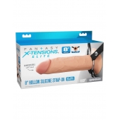Полый страпон на ремнях 8’’ Hollow Silicone Strap-on - Pipedream - купить с доставкой в Волгодонске