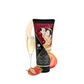 Массажный крем для тела с ароматом клубники и шампанского Sparkling Strawberry Wine - 200 мл. - Shunga - купить с доставкой в Волгодонске