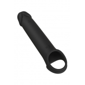 Черная насадка-удлинитель с вибрацией Vibrating Extender With Remote - Dream Toys - в Волгодонске купить с доставкой