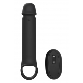 Черная насадка-удлинитель с вибрацией Vibrating Extender With Remote - Dream Toys - в Волгодонске купить с доставкой