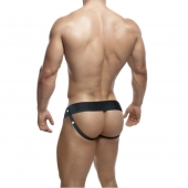 Телесный фаллопротез на черных эластичных ремнях 7 Inch Hollow Strap On - 17 см. - Blush Novelties - купить с доставкой в Волгодонске