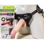 Страпон-унисекс с двумя насадками UNI strap 7  Harness - 19 и 16 см. - LOVETOY (А-Полимер) - купить с доставкой в Волгодонске