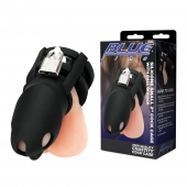 Черная клетка для пениса Silicone Small 2 in Cock Cage With Ball Divider - BlueLine - купить с доставкой в Волгодонске
