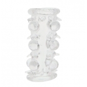 Прозрачная насадка на пенис с шипами и бугорками JELLY JOY LUST CLUSTER CLEAR - Dream Toys - в Волгодонске купить с доставкой