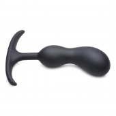 Черный массажер простаты с утяжелителями Premium Silicone Weighted Prostate Plug Medium - 16,3 см. - XR Brands - в Волгодонске купить с доставкой