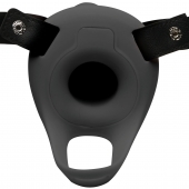 Черный полый страпон с вибрацией 2’’ Erection 28X Smooth Vibrating Silicone Penis Sheath - XR Brands - купить с доставкой в Волгодонске