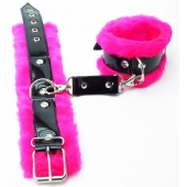Оковы на ноги с розовым мехом BDSM Light - БДСМ Арсенал - купить с доставкой в Волгодонске
