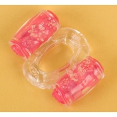 Прозрачное виброкольцо с двумя вибропульками - Toyfa Basic - в Волгодонске купить с доставкой