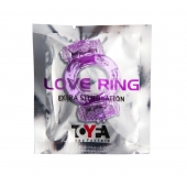 Фиолетовое виброкольцо с двумя вибропульками - Toyfa Basic - в Волгодонске купить с доставкой