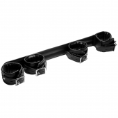 Черная распорка с манжетами для рук и ног Deluxe Rigid Spreader Bar - XR Brands - купить с доставкой в Волгодонске