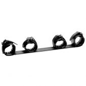 Черная распорка с манжетами для рук и ног Deluxe Rigid Spreader Bar - XR Brands - купить с доставкой в Волгодонске