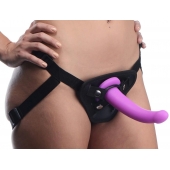 Лиловый поясной страпон Navigator Silicone G-Spot Dildo with Harness - 17,8 см. - XR Brands - купить с доставкой в Волгодонске