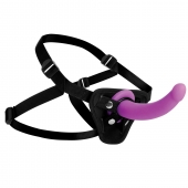 Лиловый поясной страпон Navigator Silicone G-Spot Dildo with Harness - 17,8 см. - XR Brands - купить с доставкой в Волгодонске