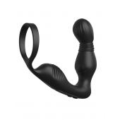 Черный вибростимулятор простаты с эрекционным кольцом Ass-Gasm Pro P-Spot Milker - Pipedream - в Волгодонске купить с доставкой