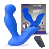 Синий вибромассажер простаты 3,5’’ Remote Control P-spot Massager - 12,5 см. - Erokay - в Волгодонске купить с доставкой