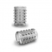 Прозрачная насадка на пенис с шишечками STAY HARD COCK SLEEVE 02 CLEAR - Blush Novelties - в Волгодонске купить с доставкой