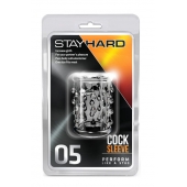 Прозрачная насадка с капельками STAY HARD COCK SLEEVE 05 CLEAR - Blush Novelties - в Волгодонске купить с доставкой