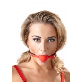 Силиконовый кляп-шар на чёрных ремешках Red Gag silicone - Orion - купить с доставкой в Волгодонске