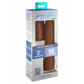 Коричневая насадка на член 2  Silicone X-tension - 20,3 см. - Pipedream - в Волгодонске купить с доставкой
