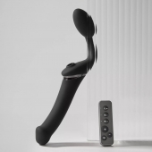 Черный безремневой вибрострапон Strap-On-Me Multi Orgasm Size XL - Strap-on-me - купить с доставкой в Волгодонске